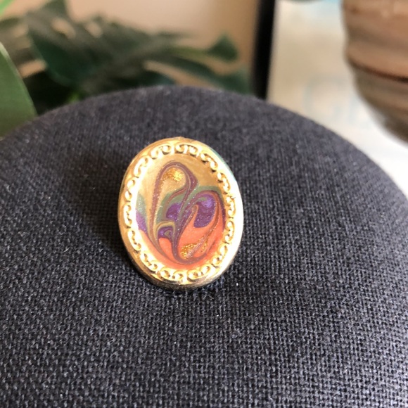 Given as a Gift! Vintage Hand-Crafted Gold Tone Earrings - Picture 2 of 6